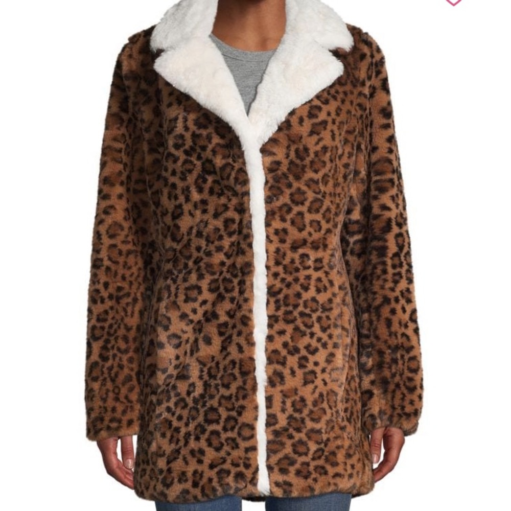 Derek Lam Crosby leopard faux fur coat.  NWT